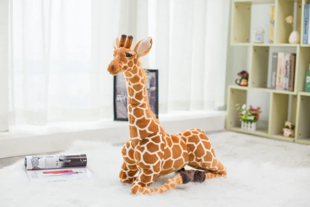 Enorme vita reale giraffa giocattoli di peluche bambole di peluche carine simulazione morbida bambola giraffa regalo di compleanno giocattolo per bambini arredamento camera da letto