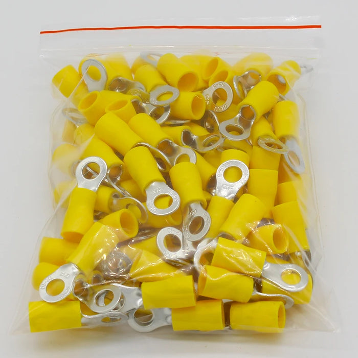 RV5.5-5 Giallo Anello isolato terminale del cavo Crimp Terminal 100 pz/pacco vestito 4-6mm2 Cavo di Legare del Connettore RV5-5 RV