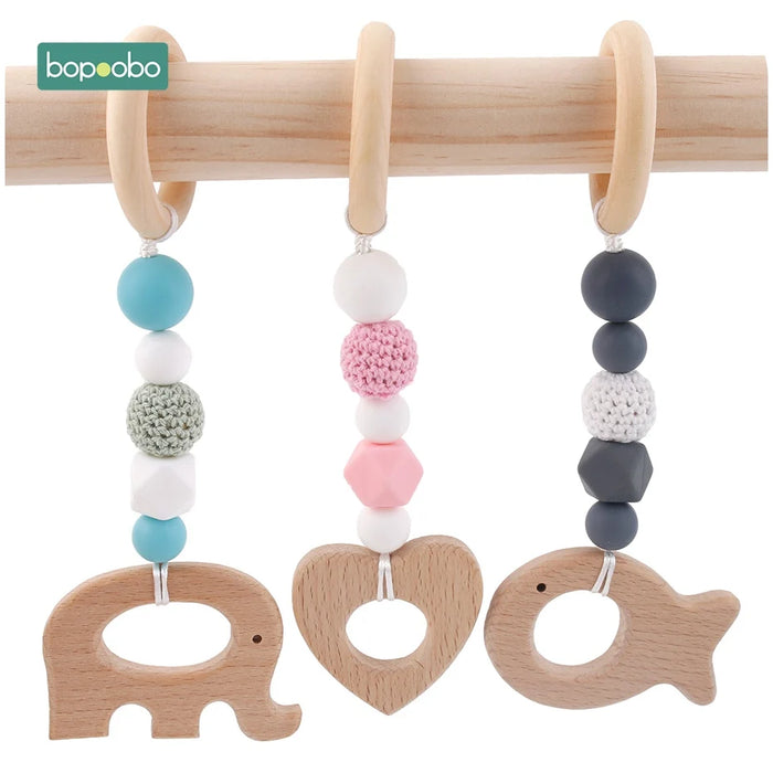 Bopoobo 10pc Baby infermieristica dentizione perline all'uncinetto perline masticabili gioielli fai da te accessori per l'allattamento Gehaakte Toy Baby massaggiagengive 16mm