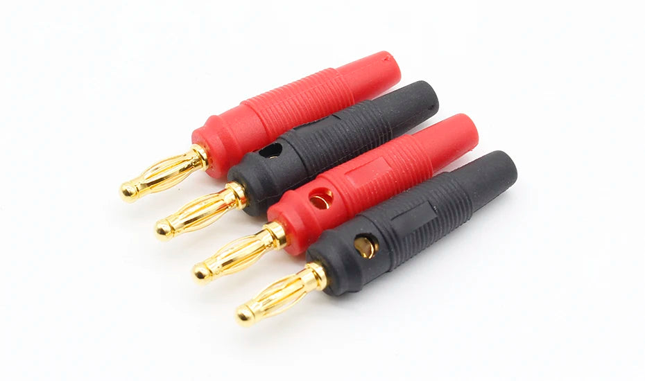 4pcs Nuovo 4 millimetri Tappi di rame puro Placcato Oro Musicale Speaker Cable Wire Spille Spina A Banana Connettori