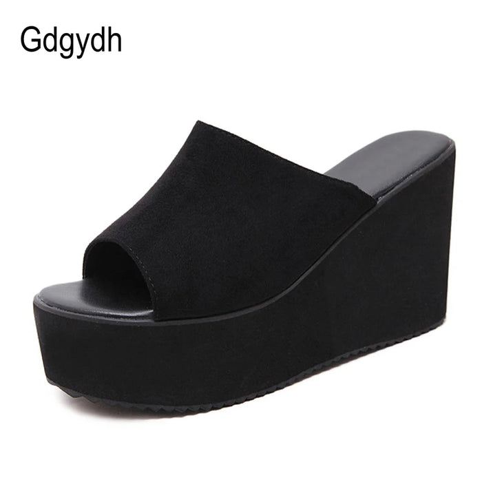 Gdgydh Summer Slip On donna zeppe sandali piattaforma tacchi alti moda punta aperta scarpe Casual da donna vendita comoda di promozione