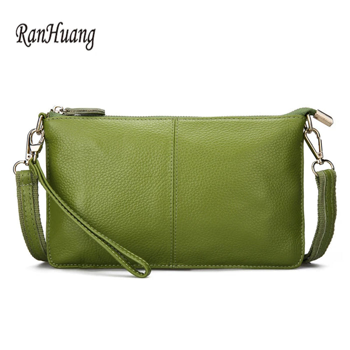 RanHuang Women pochette da giorno in vera pelle borse a tracolla Color caramella borse a tracolla moda donna piccole pochette