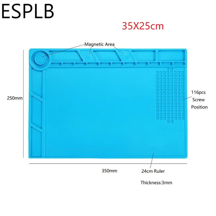 ESPLB Tappetino di riparazione isolante Stazione di saldatura in silicone resistente al calore Tipi di tappetini Tappetino da lavoro Piattaforma da scrivania Stazione di saldatura BGA