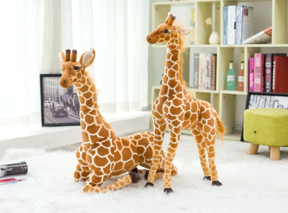 Enorme vita reale giraffa giocattoli di peluche bambole di peluche carine simulazione morbida bambola giraffa regalo di compleanno giocattolo per bambini arredamento camera da letto