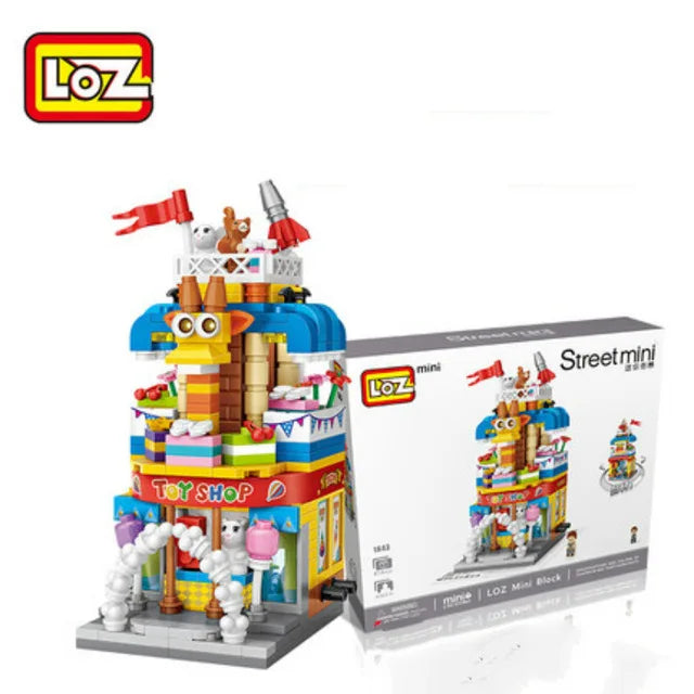 LOZ Building Blocks City View Scene caffetteria negozio al dettaglio architettura modello assemblaggio giocattolo regalo di natale per bambini adulto