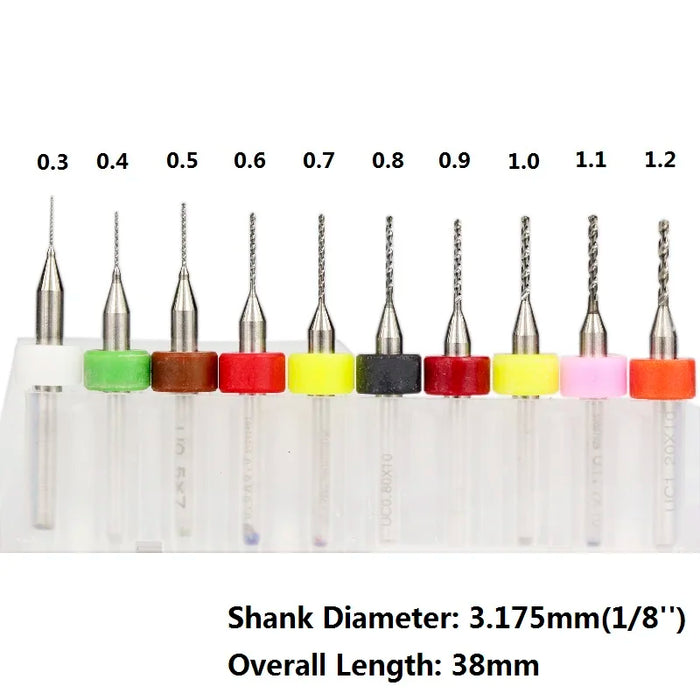 Carburo d'acciaio del tungsteno del Mini trapano del pwb di XCAN 10 pz/set 0.3mm-1.2mm per la macchina del tagliente di CNC del circuito di stampa