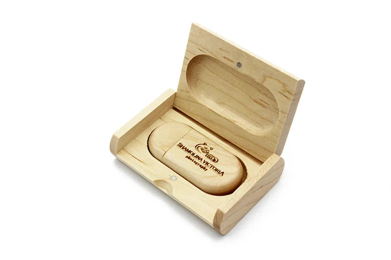 SHANDIAN LOGO gratuito in legno + scatola USB 2.0 Pen drive 4 GB 16 GB 32 GB 64 GB Flash Drive Memory stick fotografia di matrimonio regalo U Disco