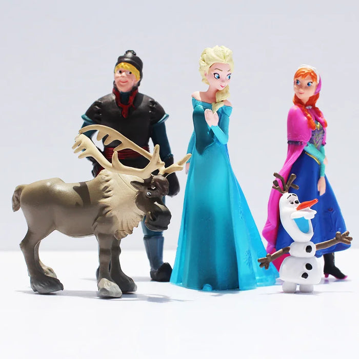 5 pz/set Frozen The Snow Queen Princess Anna Elsa Action Figure мoff Sven Olaf collezione di bambole modello in PVC giocattoli regalo di compleanno