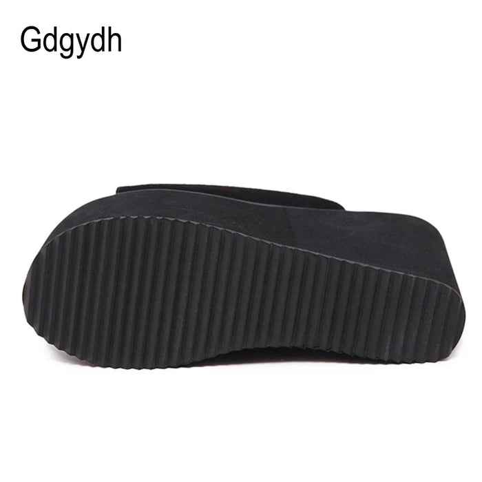 Gdgydh Summer Slip On donna zeppe sandali piattaforma tacchi alti moda punta aperta scarpe Casual da donna vendita comoda di promozione