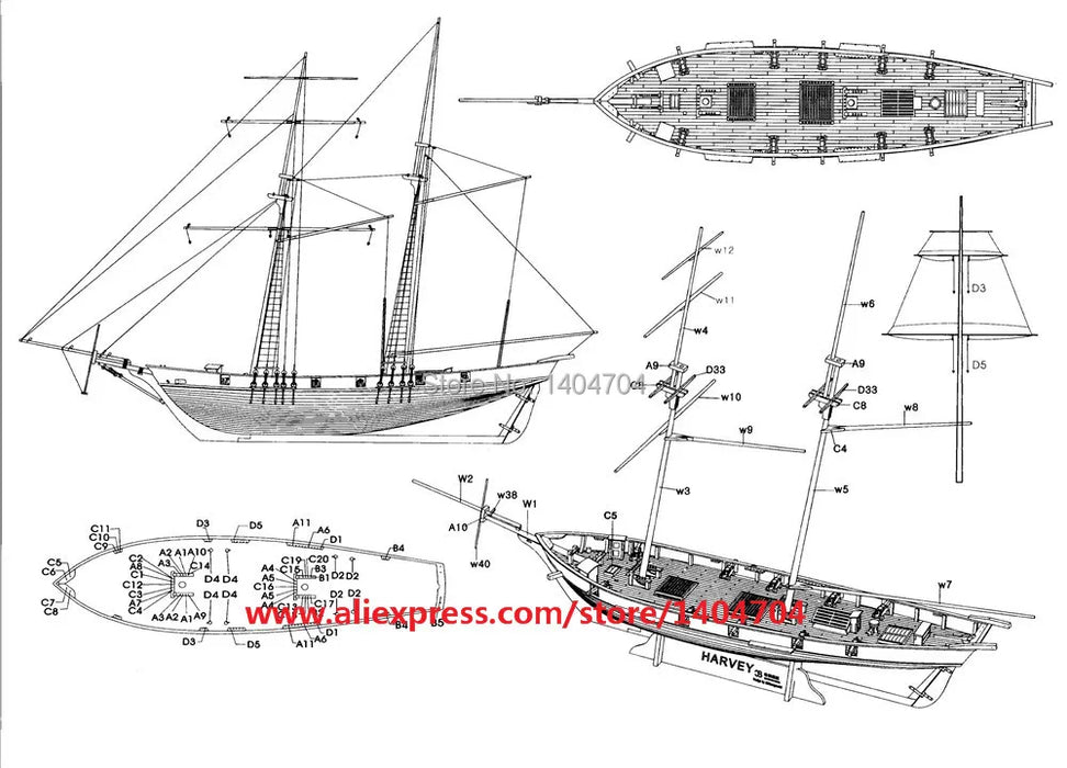 Nuova versione scala 1/96 classici antica nave modello in legno kit di costruzione Harvey 1847 barca a vela in legno decorazioni per la casa fai da te