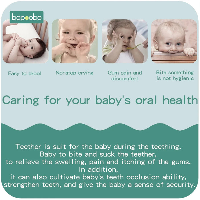 Bopoobo 10pc Baby infermieristica dentizione perline all'uncinetto perline masticabili gioielli fai da te accessori per l'allattamento Gehaakte Toy Baby massaggiagengive 16mm