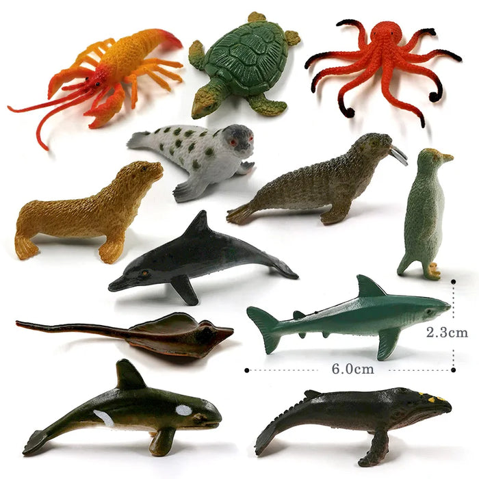 12 pezzi insetto ragno farfalla pesce dinosauro cane gatto cavallo figurine fattoria modello animale action figure set di giocattoli caldi per il regalo dei bambini