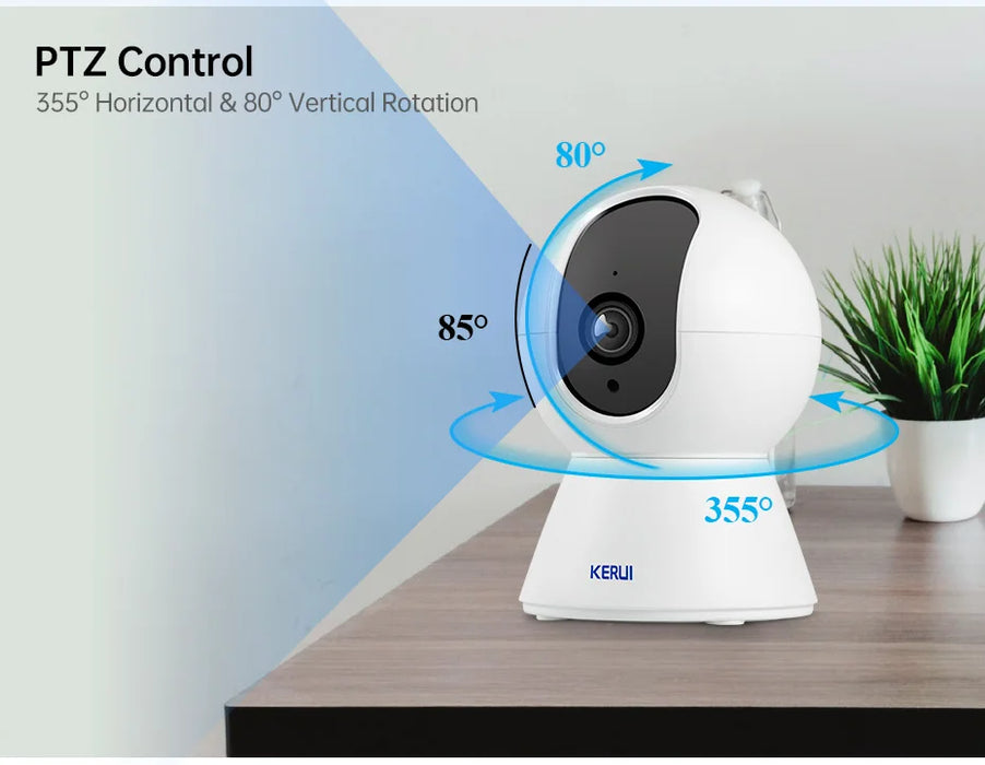 KERUI 5MP 8MP 4K HD Tuya Smart Mini WiFi IP Camera Indoor Wireless Security Home CCTV Telecamera di sorveglianza con tracciamento automatico