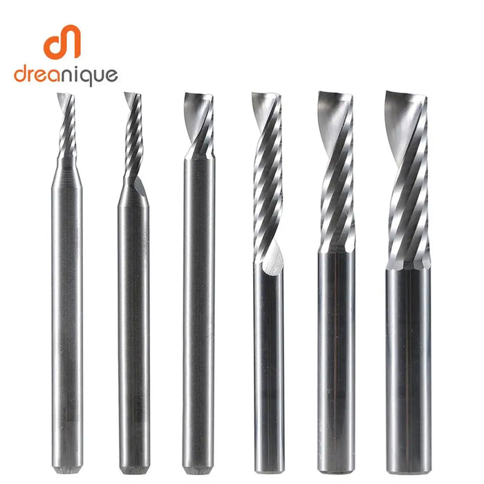 1pc AAAAA 3D CNC Router Bit Incisione Taglio 3.175/4/6 Gambo Singola Flauto Fresa Spiral End Mill Lavorazione Del Legno di Alluminio