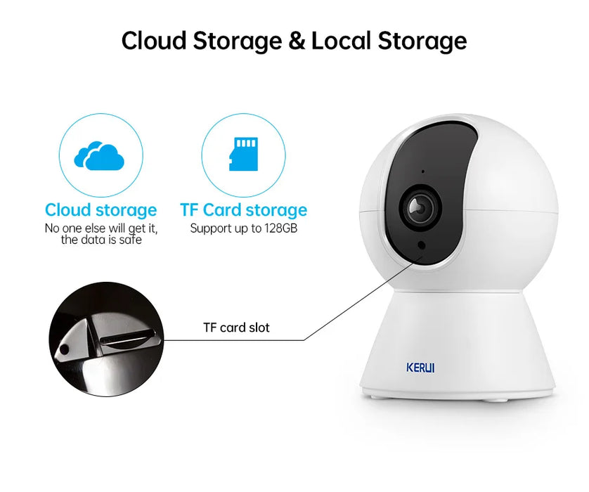 KERUI 5MP 8MP 4K HD Tuya Smart Mini WiFi IP Camera Indoor Wireless Security Home CCTV Telecamera di sorveglianza con tracciamento automatico