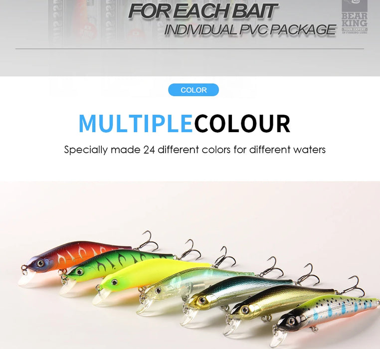 BEARKING 80mm 8.5g di qualità professionale magnete peso esche da pesca minnow manovella modello caldo esca artificiale affrontare