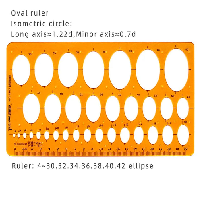 Righello ovale circolare durevole K resina disegno design mobili modello architetto disegno righello modello righello di misurazione