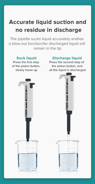 JOANLAB Micropipette da laboratorio pipetta automatica pipetta in plastica regolabile digitale attrezzatura da laboratorio chimica con puntali per Pipette