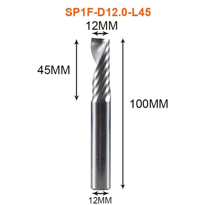 1pc AAAAA 3D CNC Router Bit Incisione Taglio 3.175/4/6 Gambo Singola Flauto Fresa Spiral End Mill Lavorazione Del Legno di Alluminio