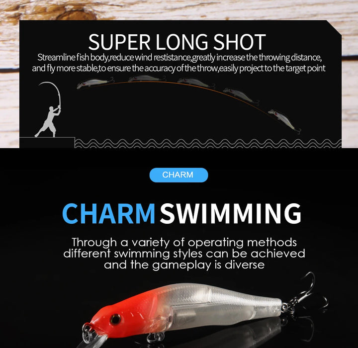 BEARKING 80mm 8.5g di qualità professionale magnete peso esche da pesca minnow manovella modello caldo esca artificiale affrontare