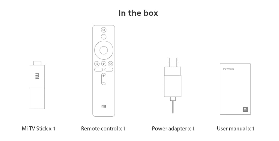 Xiaomi Mi TV Stick Versione globale Smart EU Android Stick 9.0 Quad Core 1080P Dolby DTS HD 1G RAM 8G ROM Assistente Google Netflix