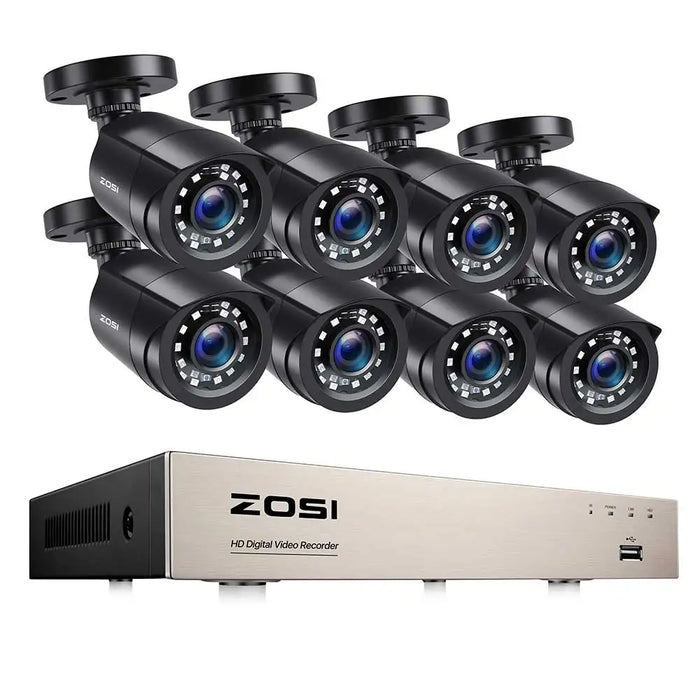 ZOSI 8CH 1080P CCTV Sistema esterno 5MP Lite Video DVR con 2/4/6/8 pezzi 2MP Wired Security Cam Sistema di videosorveglianza giorno/notte