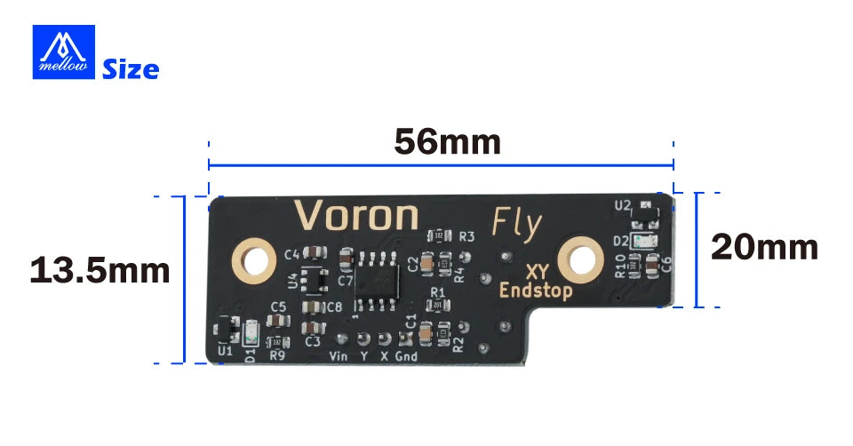 Mellow 2 pezzi ad alta sensibilità Voron 2.2/ Voron 2.4 finecorsa Endstop ad effetto Hall per asse X/Y