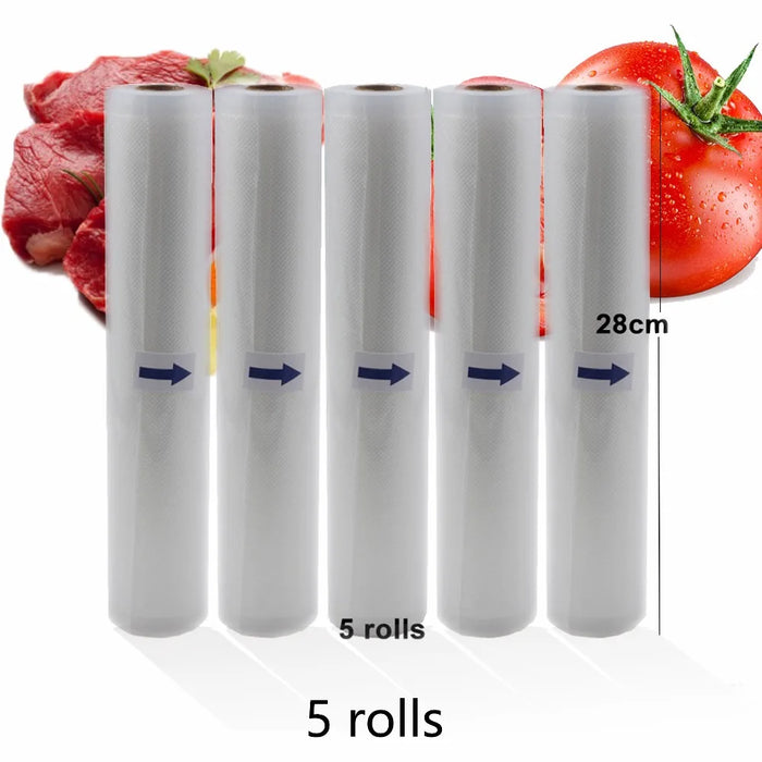 Rotoli per sigillare sottovuoto per alimenti Sacchetti sottovuoto imballaggio BPA FREE Cucina domestica Sacchetti sottovuoto per alimenti Sacchetti per sigillare 5 rotoli / lotto