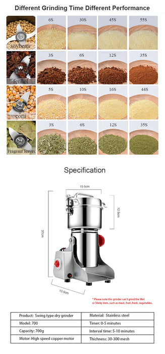 BioloMix 800g 700g Grani Spezie Hebals Cereali Caffè Cibo secco Smerigliatrice Mulino Rettificatrice Mulino Farina In Polvere Frantoio