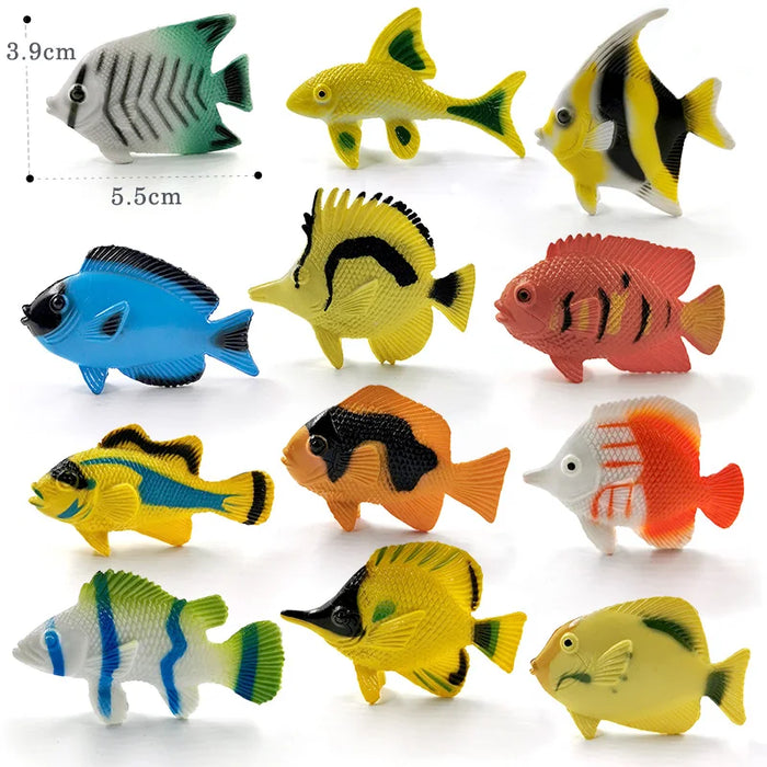 12 pezzi insetto ragno farfalla pesce dinosauro cane gatto cavallo figurine fattoria modello animale action figure set di giocattoli caldi per il regalo dei bambini