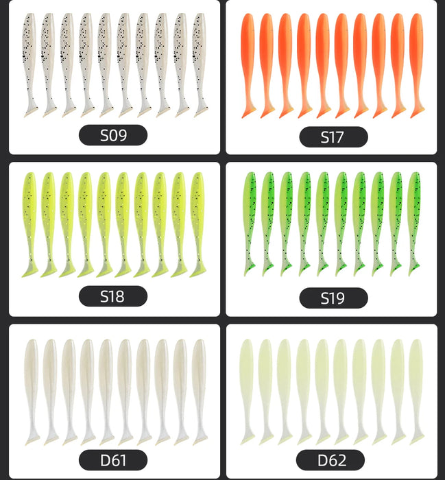 MEREDITH Easy Shiner esche da pesca 50mm 65mm 75mm 100mmWobblers carpa pesca esche morbide esche artificiali in Silicone a doppio colore