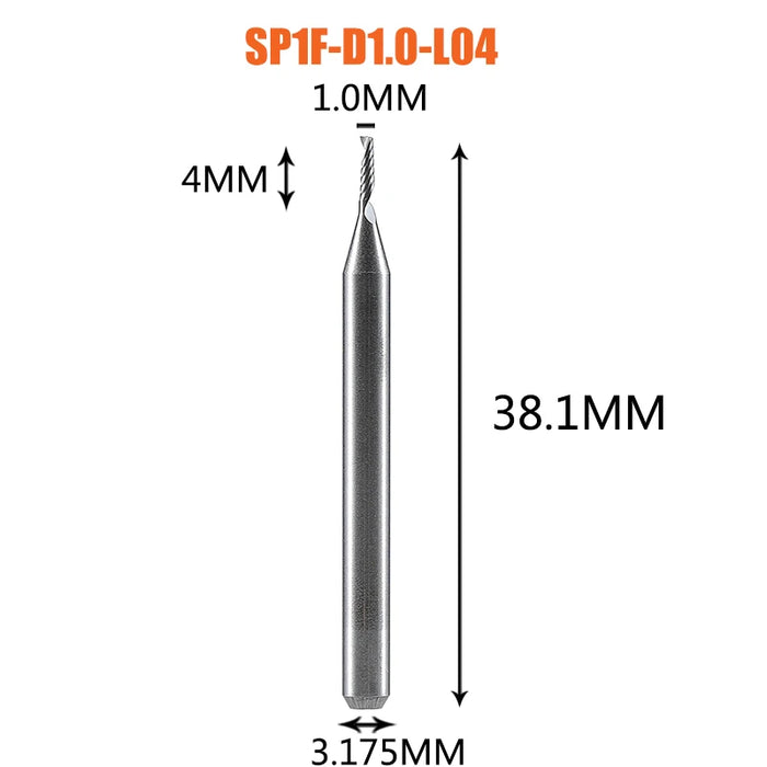 1pc AAAAA 3D CNC Router Bit Incisione Taglio 3.175/4/6 Gambo Singola Flauto Fresa Spiral End Mill Lavorazione Del Legno di Alluminio