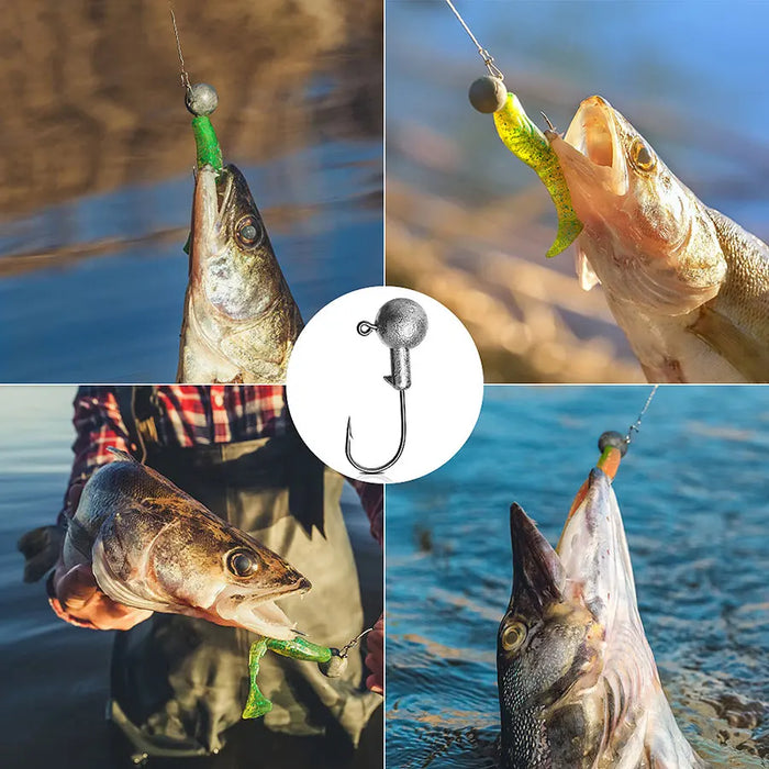 JYJ 1g 2g 3g 4g 5g 10g 20g 22g 25g 28g manovella Jig head hook amo da pesca head Jig lure hard bait soft worm jig hook per la pesca