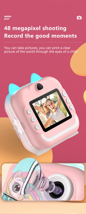 Bambini HD fotocamera digitale stampa istantanea etichetta fotografica stampa termica fotografia Video stampa fotocamera giocattoli con scheda di memoria 32G