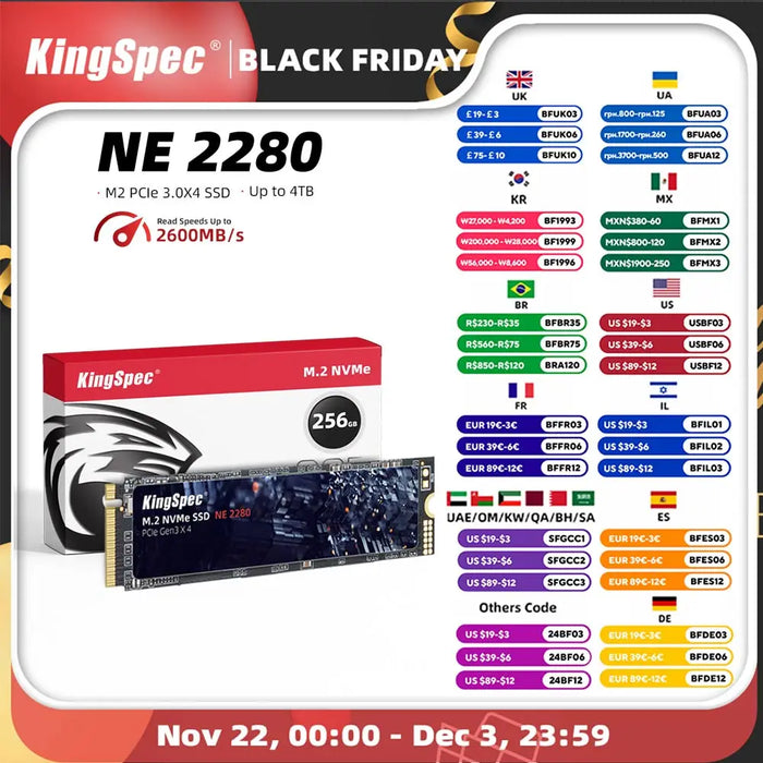 KingSpec M2 SSD NVMe 256GB 512GB 1TB 128GB M.2 NMVe 2280 PCIe 3.0 Disco rigido Unità a stato solido interna per laptop desktop