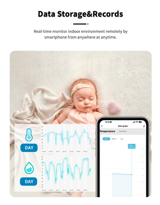 Tuya ZigBee Wifi sensore di umidità della temperatura alimentato a batteria Smart Home Security funziona per Alexa Google Home Homekit App gratuita