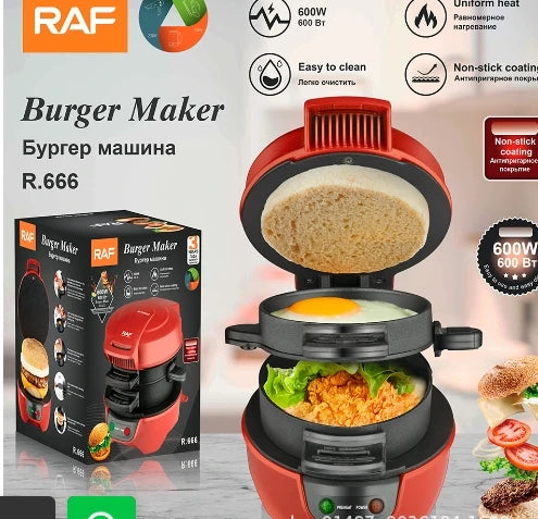 Macchina per panini per la colazione, tostapane multifunzione macchina per la cottura del pane, perfetta per muffin, cottura del pane, Mini waffle Maker 600W