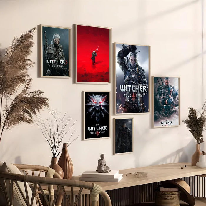 T-The W-witcher 3 Game poster Vintage Sticky Whitepaper Prints poster opere d'arte poster adesivi murali