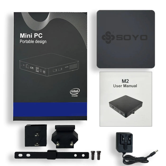 SOYO New M2 Mini PC Intel N3350 CPU 4G RAM 64G ROM VGA USB3.0 supporto M.2 Win10Pro Computer portatile Desktop WiFi BT4.2