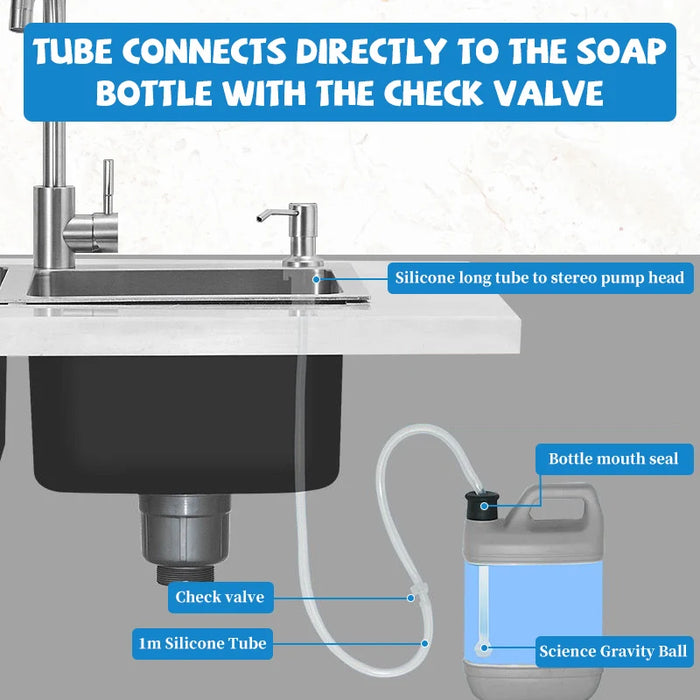 Lavello da cucina pompa per Dispenser di sapone liquido in acciaio inossidabile bottiglia di sapone liquido da 500ML supporto per lavello bottiglia per Dispenser di sapone a pressione manuale