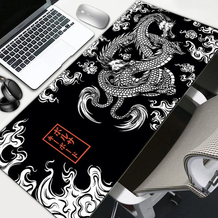 XXL RGB Gaming Mouse Pad Dragon Desk Mat HD Black Gamer accessori Large LED Light MousePads PC Computer tappeto con retroilluminazione