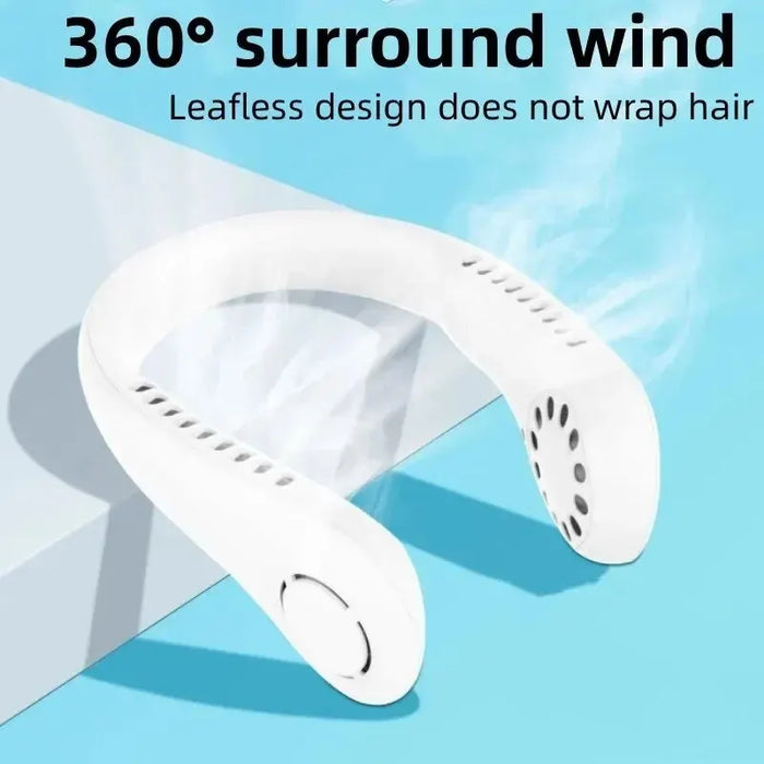 2024 1200mAh nuovo Mini ventilatore montato sul collo portatile senza lama collo ricaricabile raffreddatore d'aria 3 velocità Mini ventilatore sportivo estivo all'aperto