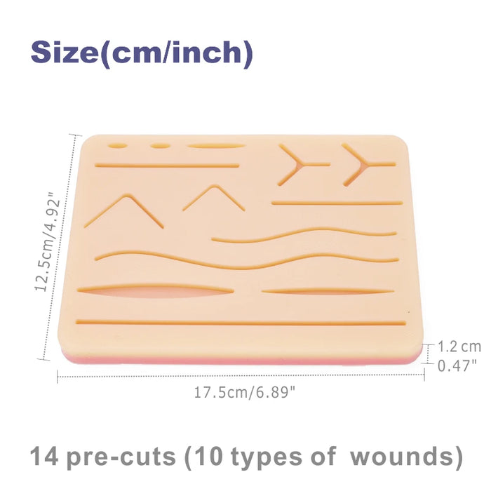 Kit di pratica della sutura per studenti di medicina formazione chirurgica con Set di strumenti per modelli di cuscinetti per la pelle attrezzatura didattica educativa