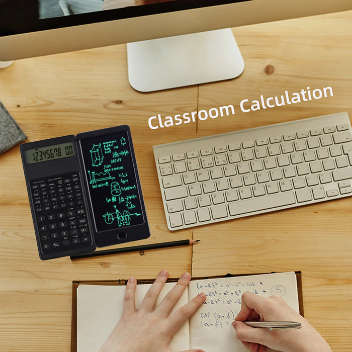 Calcolatrice scientifica pieghevole portatile tavoletta da scrittura con schermo LCD con penna stilo