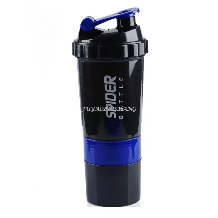 Bottiglia Shaker a 3 strati miscelazione proteica Shake Cup sport Fitness Water Cup bottiglie d'acqua in plastica in scala da 550ml con scatola per medicinali