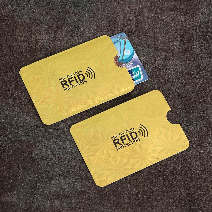 Porta carte di credito portatile anti-scansione da 10 pezzi Porta carte di credito NFC RFID Porta carte di credito portatile in foglio di alluminio antimagnetico