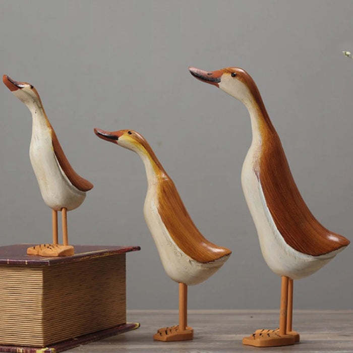 3x/set Duck Statue Home Decor uccello Figurine da collezione buona fortuna ornato