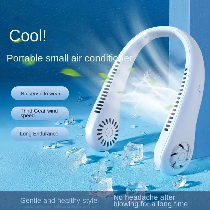 Ventilatore da collo appeso originale bavaglino senza pagina ricarica USB lunga durata grande capacità portatile silenzioso aria fredda Mini piccolo ventilatore Sport all'aria aperta