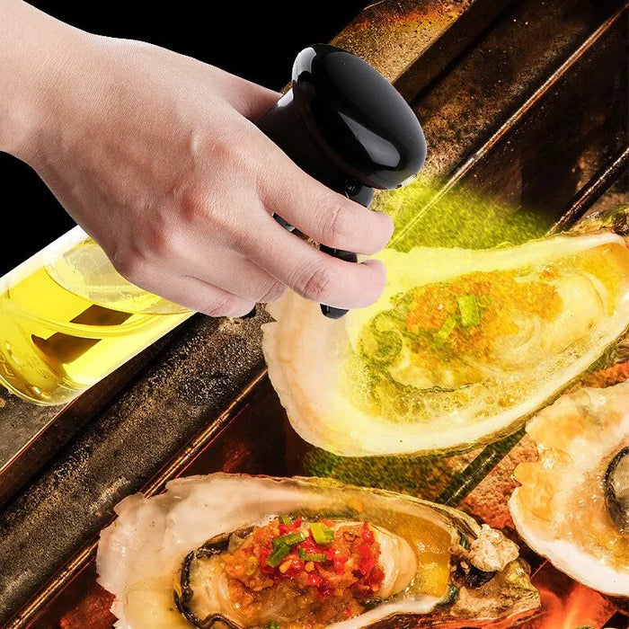 1 pz nero trasparente bottiglia di olio da cucina olio da cucina Spray bottiglia di olio d'oliva Fitness Barbecue Spray Dispenser di olio