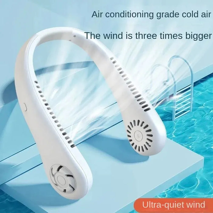 1PC Fan Long Endurance New Mini Neck Portable No Bladeless Hanging Neck raffreddatore d'aria ricaricabile 3 Speed Mini Summer Sport Fan